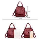 Red Women Backpacks Shoulder Crossbody Bags for Girl Bookbags Solid Small School