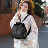 Red Women Backpacks Shoulder Crossbody Bags for Girl Bookbags Solid Small School