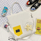 Korea Japan Women Backpack Canvas Bag Female Transparent Belt Starfish