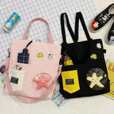 Korea Japan Women Backpack Canvas Bag Female Transparent Belt Starfish