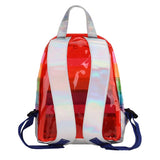 Clear Waterproof Kids Backpack Rainbow Striped Stylish School Daypack