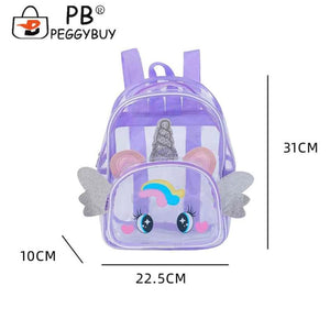 Transparent Big Eyes Kids Backpack Clear Cartoon School Bag Teen Summer