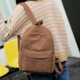 Soft Fabric Backpack for Girls Corduroy School Bag