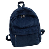 Soft Fabric Backpack for Girls Corduroy School Bag