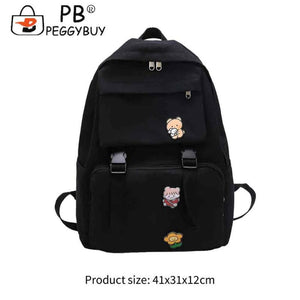 Casual Canvas Backpack Large Capacity Travel College Teenager