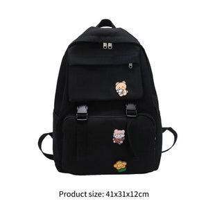 Men Casual Canvas Backpack Large Capacity Travel College Student School