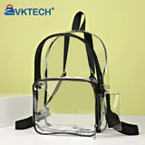 Female Transparent Portable Backpack PVC Clear Waterproof Student School Bag