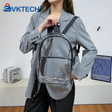 Female Transparent Portable Backpack PVC Clear Waterproof Student School Bag