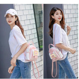 Women Solid Leather Blocking Backpack Shoulder Bag Small Backpacks for Girls