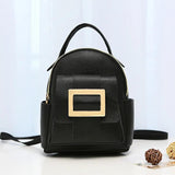 Women Solid Leather Blocking Backpack Shoulder Bag Small Backpacks for Girls