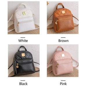 Waterproof Leather Backpack for Women Girls Travel Rucksack