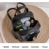 Waterproof Leather Backpack for Women Girls Travel Rucksack