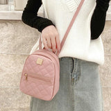 PU Leather Small Backpack Multi-Function Ladies Phone Pouch Pack