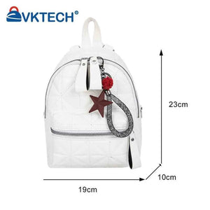 Solid Women PU Leather Backpack School Travel Bags Daily Bag