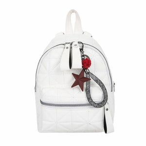 Solid Women PU Leather Backpack School Travel Bags Daily Bag