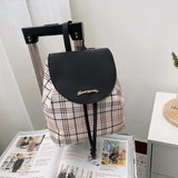 Women's PU Leather Retro Print Backpack Handbag Phone Purse Schoolbag