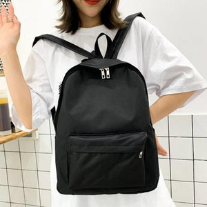 Nylon Women Backpack Bookbag Solid Travel Backpack Street