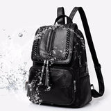 European American Fringed Solid Backpack Women Travel Birthday Gift