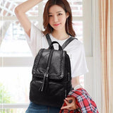 European American Fringed Solid Backpack Women Travel Birthday Gift