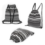 Ethnic Style Printed Lady Bundle Mouth Backpack