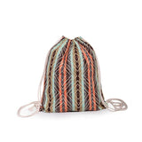 Ethnic Style Printed Lady Bundle Mouth Backpack