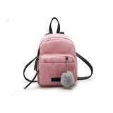 Corduroy Small School Backpack for Women Teens Girls