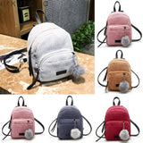 Corduroy Small School Backpack for Women Teens Girls