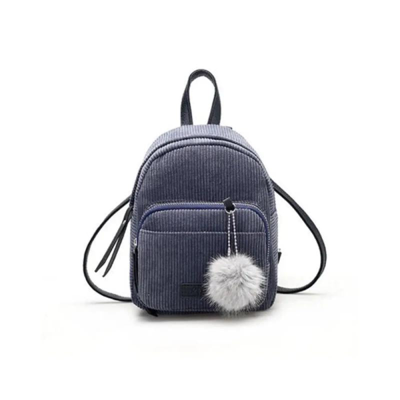 Corduroy Small School Backpack for Women Teens Girls