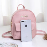 Mini Backpack Women PU Leather Shoulder Bag Small Bagpack Summer Portable