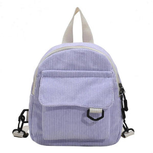 Corduroy Mini Backpack Small Casual Student Bookbag Travel Backpacks
