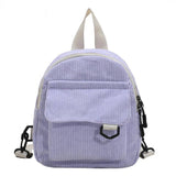 Corduroy Mini Backpack Small Casual Student Bookbag Travel Backpacks