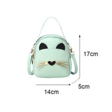 Cat Cartoon Leather Backpack Wear-resistant Crossbody Bag
