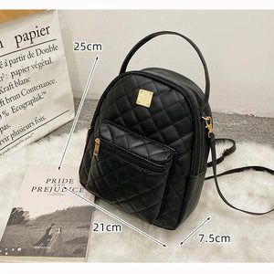 PU Leather Small Backpack Schoolbag Large Capacity Mochila