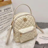 PU Leather Small Backpack Schoolbag Large Capacity Mochila