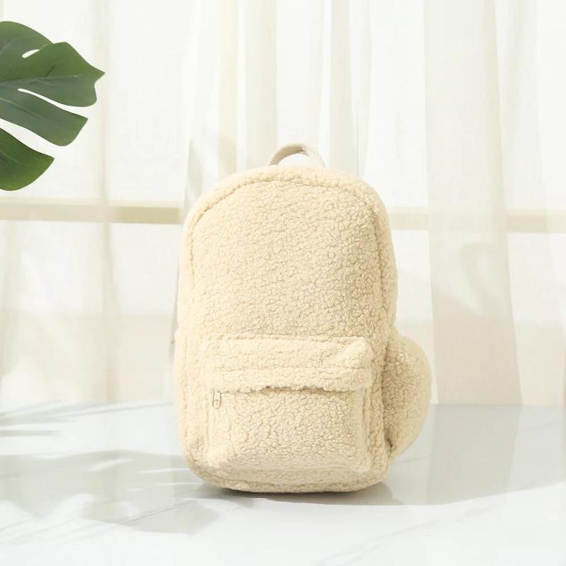 Personalised Embroidery Lamb Fleece Backpack for Children and Women