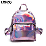 Laser PVC School Backpack for Teenage Girls