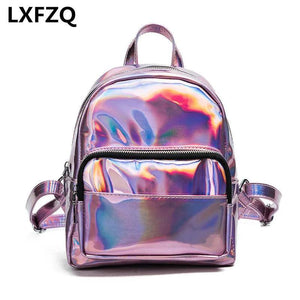 Laser PVC School Backpack for Teenage Girls