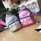 Laser PVC School Backpack for Teenage Girls