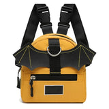 D0LF Summer Canvas Dog Backpack Harness Bat Wing Small Puppy Saddle Bag