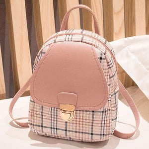 Plaid Mini Backpack Crossbody Bag Teen Girls