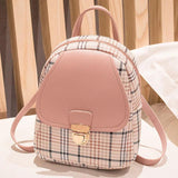 Plaid Mini Backpack Crossbody Bag Teen Girls