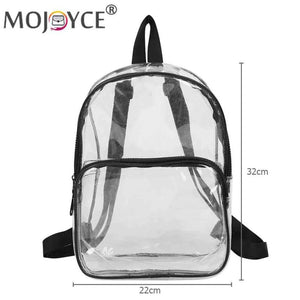Transparent PVC Backpack Women School Bags Shoulder Knapsacks