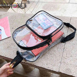 Transparent PVC Backpack Women School Bags Shoulder Knapsacks