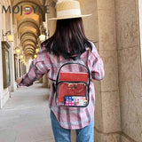 Transparent PVC Backpack Women School Bags Shoulder Knapsacks