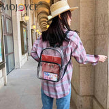 Transparent PVC Backpack Women School Bags Shoulder Knapsacks