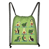 Avocado Lemon Drawstring Bag Women Softback Rucksack Ladies Storage Backpack