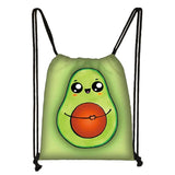 Avocado Lemon Drawstring Bag Women Softback Rucksack Ladies Storage Backpack
