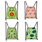 Avocado Lemon Drawstring Bag Women Softback Rucksack Ladies Storage Backpack