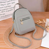 Mini Backpack Women Solid Waterproof Zipper Bag Female Small Vintage School-bags
