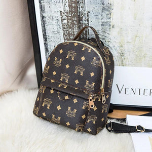 Women's Mini Backpack Famous Design PU Leather Waterproof Small Bookbag